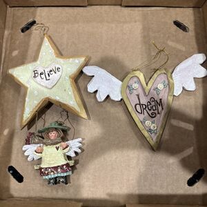 Kurt S. Adler Angel Christmas Ornament Believe Angel On Star And Dream Heart